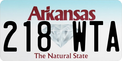 AR license plate 218WTA