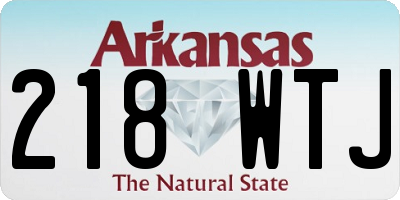 AR license plate 218WTJ