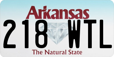 AR license plate 218WTL