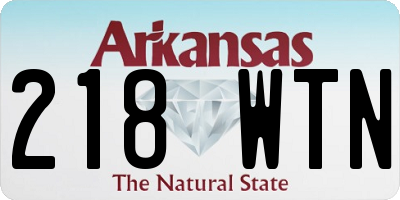 AR license plate 218WTN