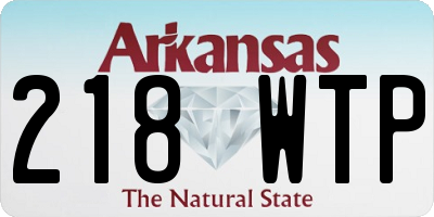 AR license plate 218WTP