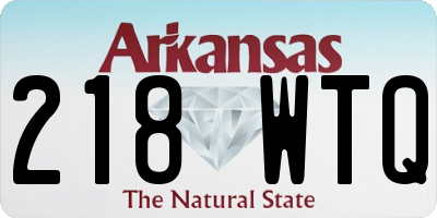 AR license plate 218WTQ