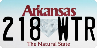AR license plate 218WTR