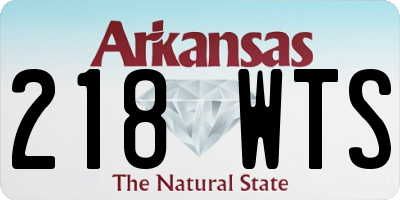 AR license plate 218WTS