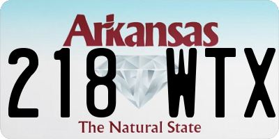 AR license plate 218WTX
