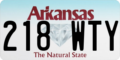 AR license plate 218WTY