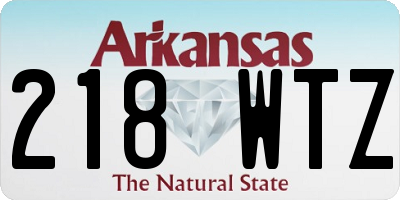 AR license plate 218WTZ