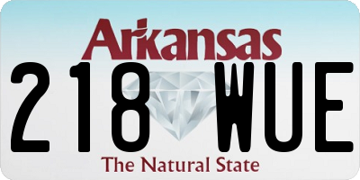 AR license plate 218WUE