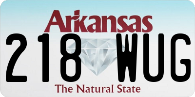 AR license plate 218WUG