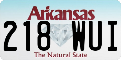 AR license plate 218WUI