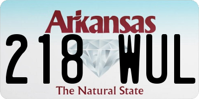 AR license plate 218WUL