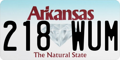 AR license plate 218WUM