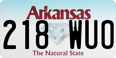 AR license plate 218WUO