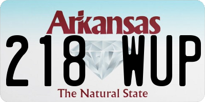 AR license plate 218WUP
