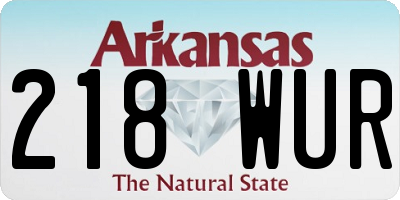 AR license plate 218WUR