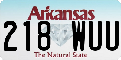 AR license plate 218WUU