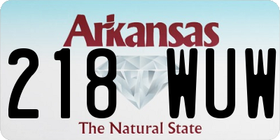 AR license plate 218WUW