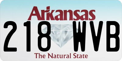 AR license plate 218WVB