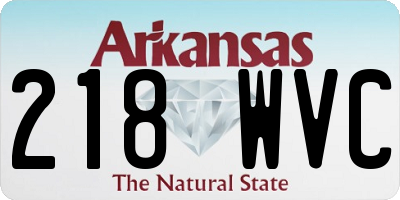 AR license plate 218WVC
