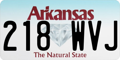 AR license plate 218WVJ