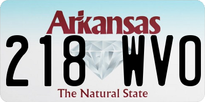 AR license plate 218WVO