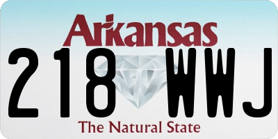 AR license plate 218WWJ