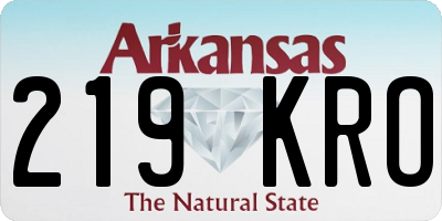 AR license plate 219KRO
