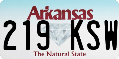AR license plate 219KSW