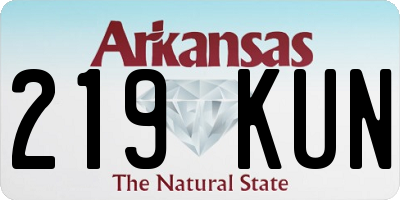 AR license plate 219KUN