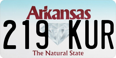 AR license plate 219KUR