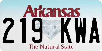 AR license plate 219KWA