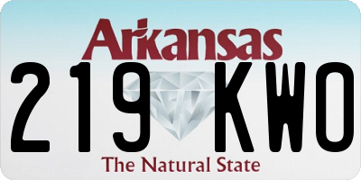 AR license plate 219KWO