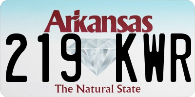 AR license plate 219KWR