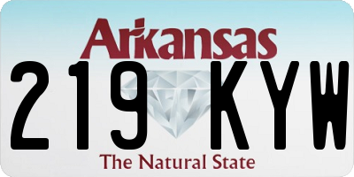 AR license plate 219KYW