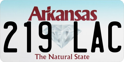 AR license plate 219LAC