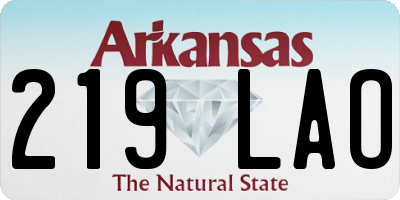 AR license plate 219LAO