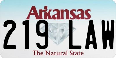 AR license plate 219LAW
