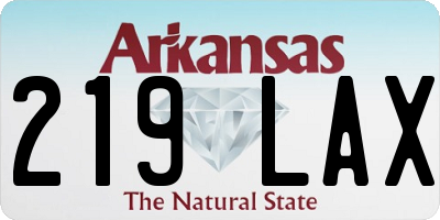 AR license plate 219LAX