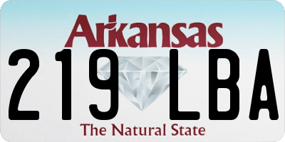 AR license plate 219LBA