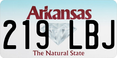 AR license plate 219LBJ