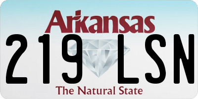 AR license plate 219LSN