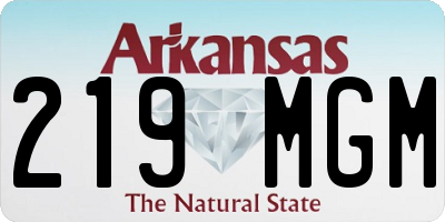 AR license plate 219MGM