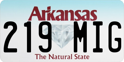 AR license plate 219MIG