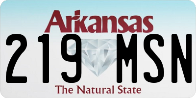 AR license plate 219MSN