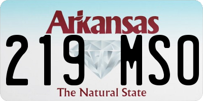 AR license plate 219MSO