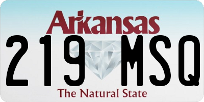 AR license plate 219MSQ