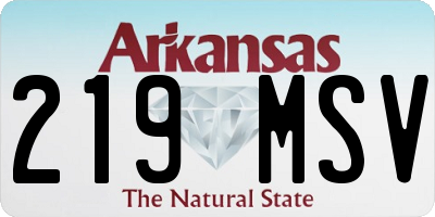 AR license plate 219MSV