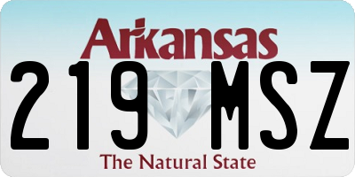 AR license plate 219MSZ