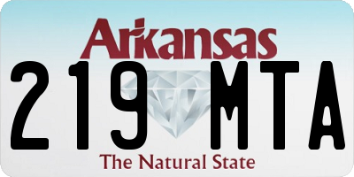 AR license plate 219MTA