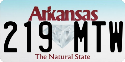 AR license plate 219MTW